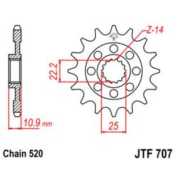 Звездочка передняя JT Sprockets (шаг 520 ) JT JTF707